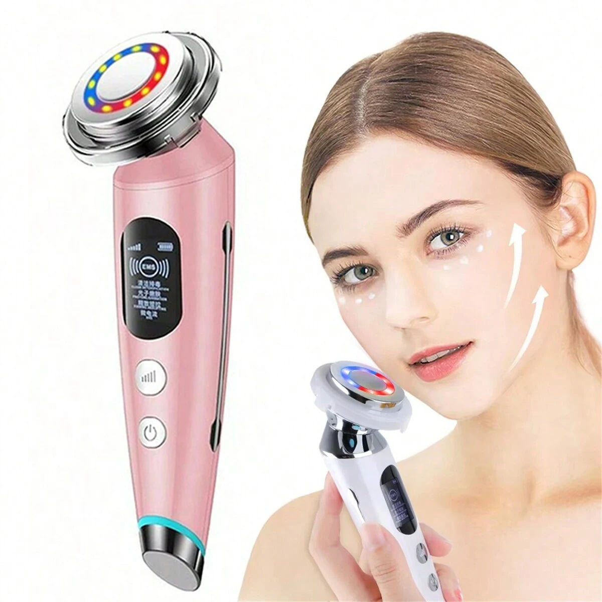 Ultrasonic RF Beauty Device – LED Photon & Microcurrent Massager