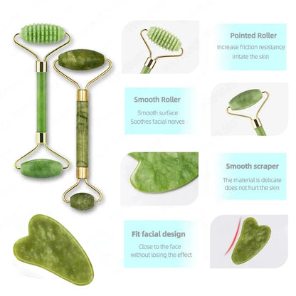 Gua Sha Face Massager – Jade Roller & Facial Massage Tool