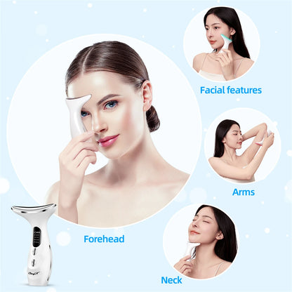 CkeyiN 4 Color Neck Beauty Device – EMS Face & Neck Massager