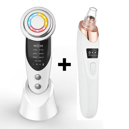 7 In 1 EMS Face Lifting Device – LED Facial Massager & Pore Vacuum