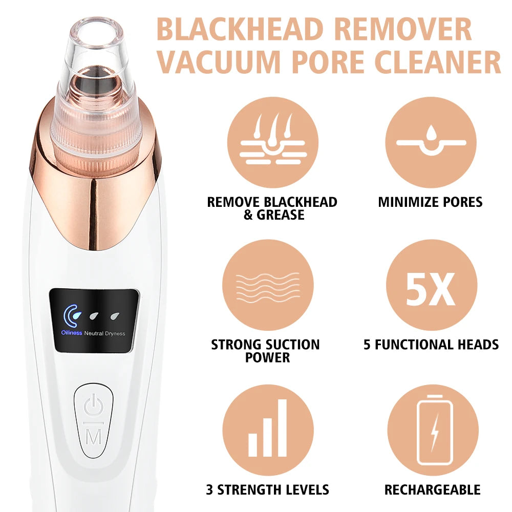 Electric Vacuum Blackhead Remover – EMS Ultrasonic Skin Scrubber