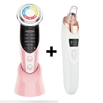 7 In 1 EMS Face Lifting Device – LED Facial Massager & Pore Vacuum