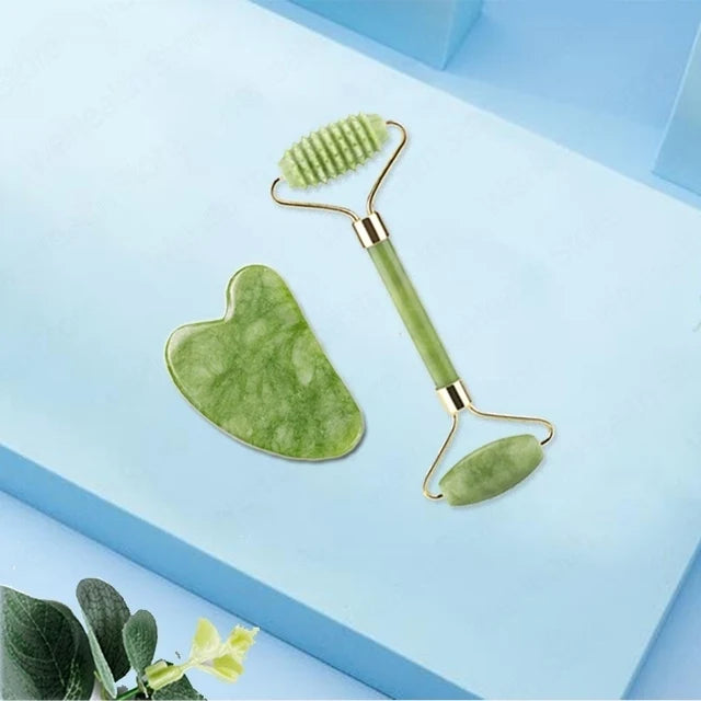 Gua Sha Face Massager – Jade Roller & Facial Massage Tool