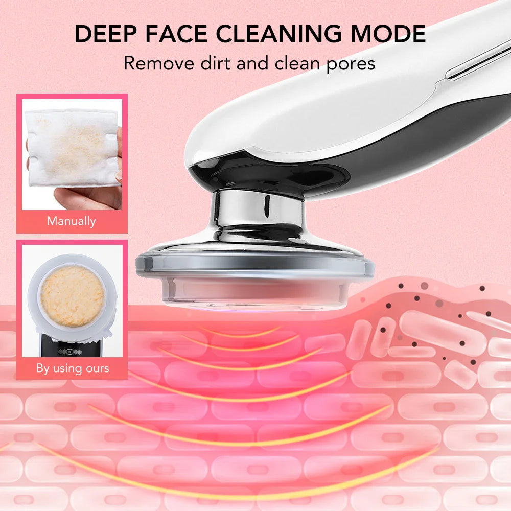 7 In 1 EMS Face Lifting Device – LED Facial Massager & Pore Vacuum