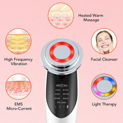 7 In 1 EMS Face Lifting Device – LED Facial Massager & Pore Vacuum