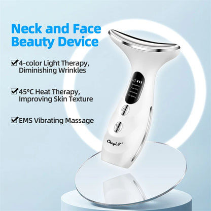 CkeyiN 4 Color Neck Beauty Device – EMS Face & Neck Massager